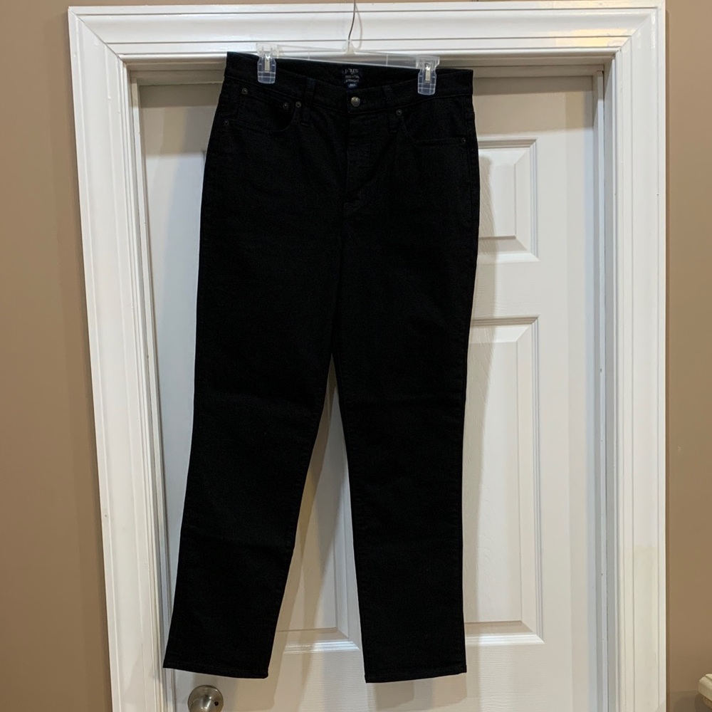 J. Crew black essential straight ankle Jeans. Sz 30 tall. Euc.